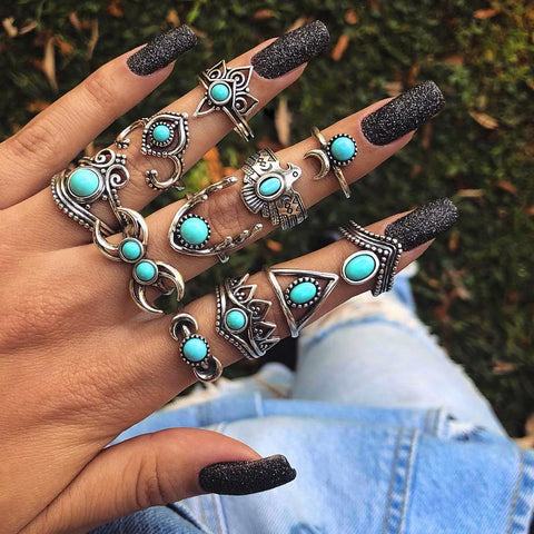 Image of Bohemian Knuckle Ring Set