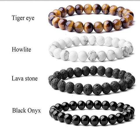 Image of 4 natural stone beads bracelets