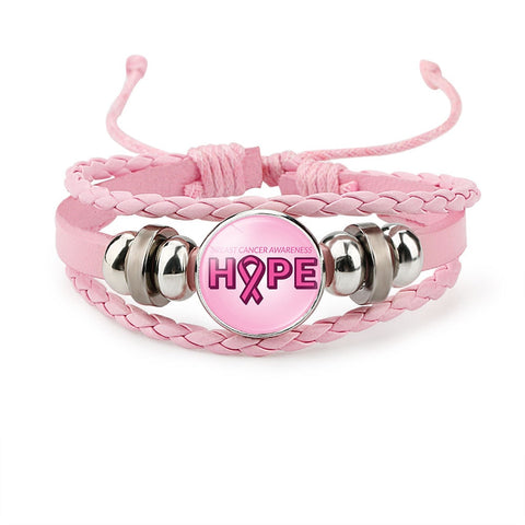 Image of Pink Ribbon Charm Bracelet