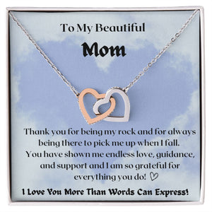 Mom-Interlocking Hearts Necklace
