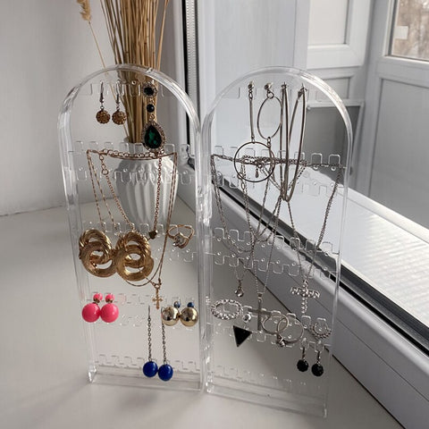 Image of 2 panels clear elegant jewelry display