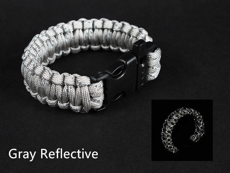 White Reflective Paracord Bracelet