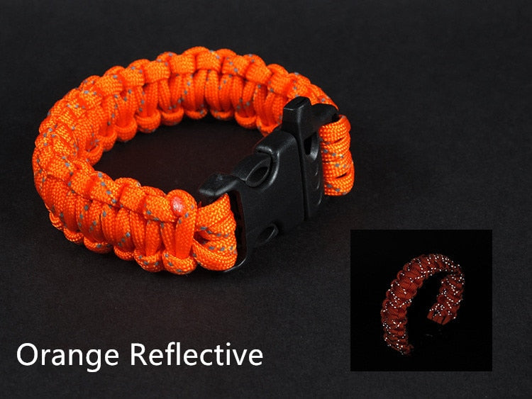  Orange Reflective Paracord Bracelet
