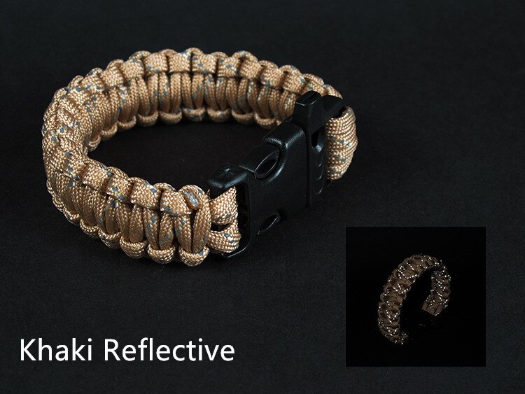 Khaki Reflective Paracord Bracelet