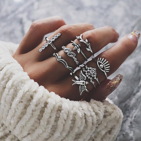 Bohemian Knuckle Ring Set