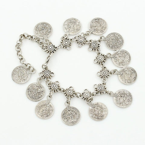 Image of Foot Chain With Silver Coins 
