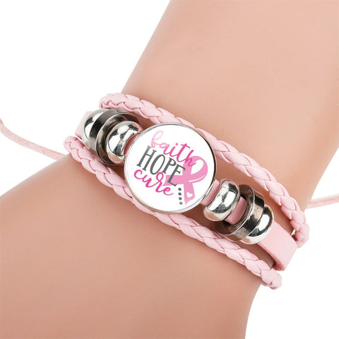 Pink Ribbon Charm Bracelet
