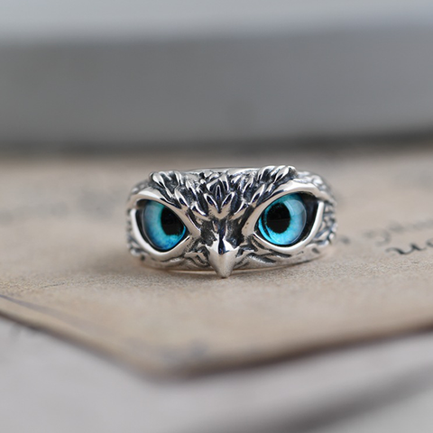 Image of Owl eyes silver ring