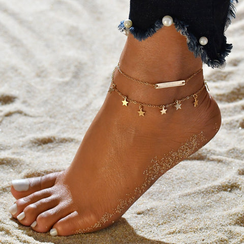 Image of Bohemian Shell&Heart Anklets