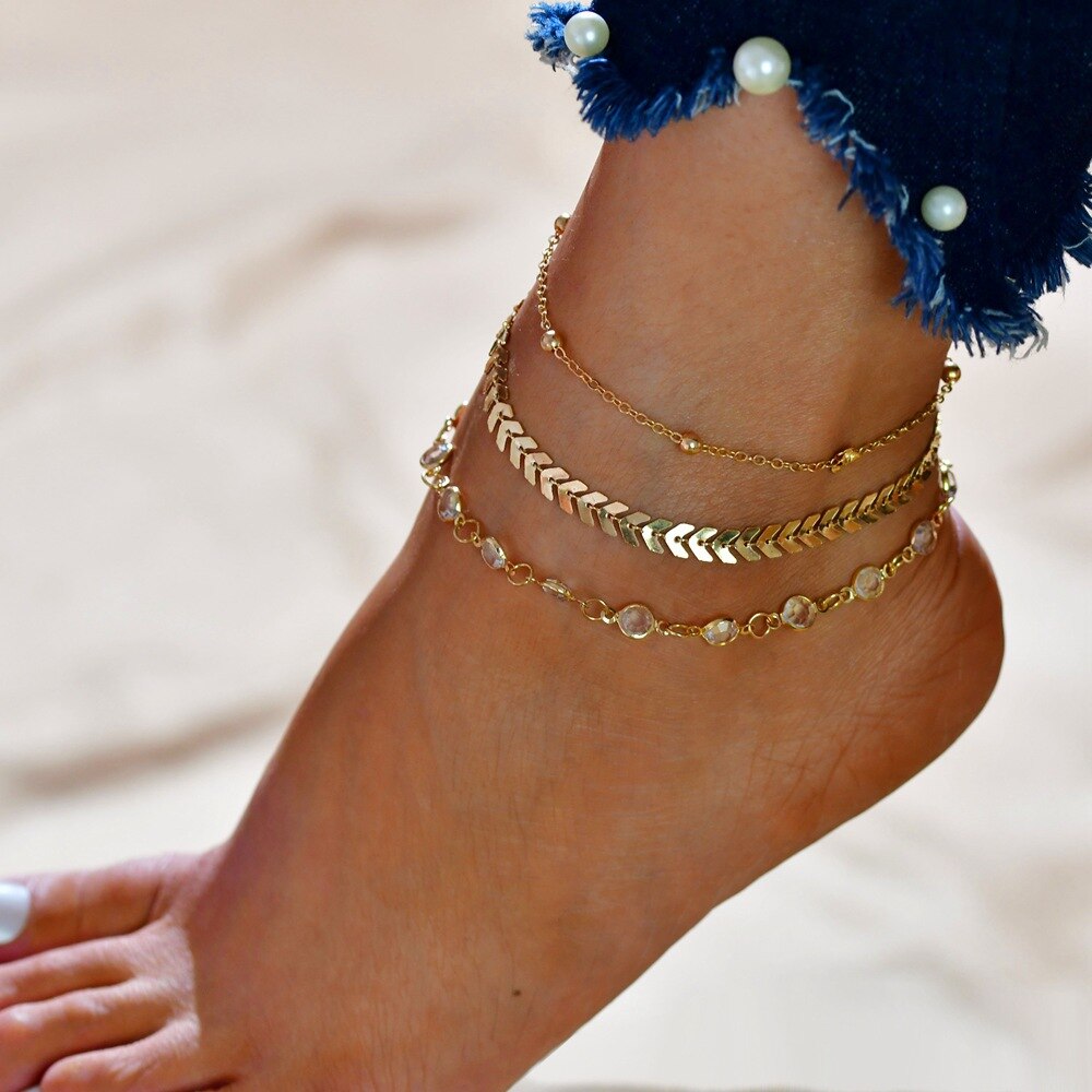 Bohemian Shell&Heart Anklets
