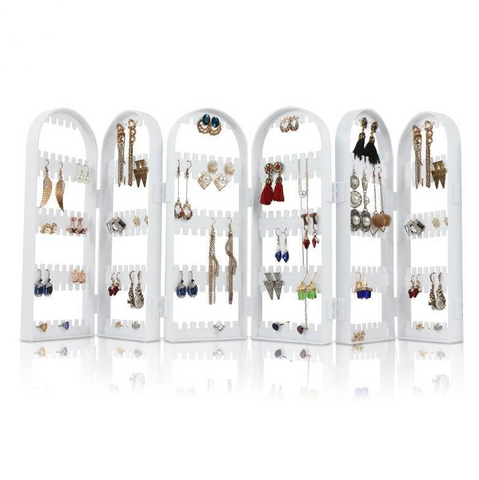 Image of 6 panels white jewelry stand