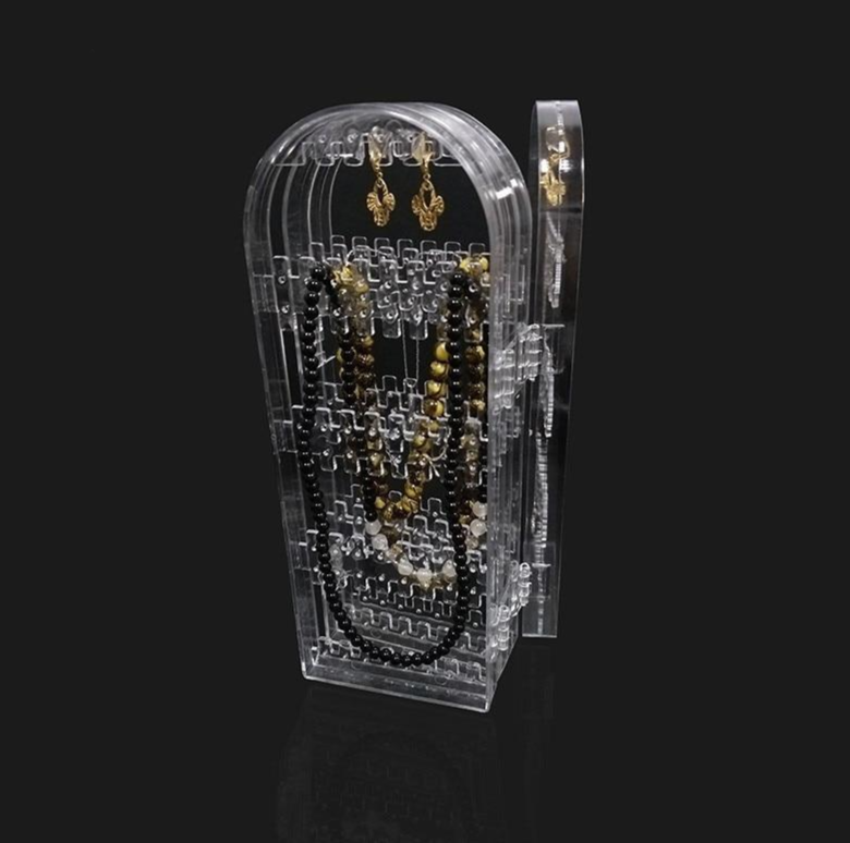Clear acrylic freestanding jewelry display rack